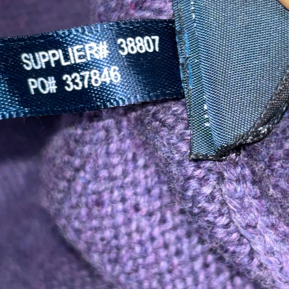 Polo‎ Ralph Lauren Sweater Mens Medium Purple Cotton 1/4 Zip Mock Neck Pullover